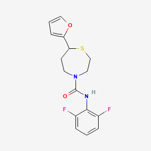 molecular formula C16H16F2N2O2S B2799803 N-(2,6-difluorophenyl)-7-(furan-2-yl)-1,4-thiazepane-4-carboxamide CAS No. 1705989-64-5