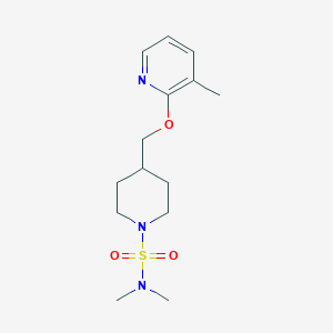 molecular formula C14H23N3O3S B2799830 N,N-dimethyl-4-{[(3-methylpyridin-2-yl)oxy]methyl}piperidine-1-sulfonamide CAS No. 2380170-00-1