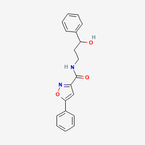 molecular formula C19H18N2O3 B2799840 N-(3-hydroxy-3-phenylpropyl)-5-phenyl-1,2-oxazole-3-carboxamide CAS No. 1354540-55-8