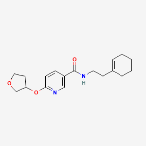 molecular formula C18H24N2O3 B2799846 N-(2-(cyclohex-1-en-1-yl)ethyl)-6-((tetrahydrofuran-3-yl)oxy)nicotinamide CAS No. 2034244-56-7