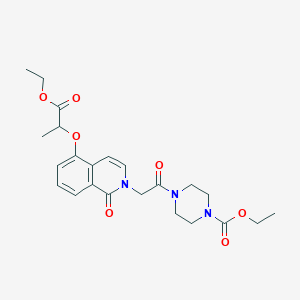 molecular formula C23H29N3O7 B2799850 ethyl 4-(2-{5-[(1-ethoxy-1-oxopropan-2-yl)oxy]-1-oxo-1,2-dihydroisoquinolin-2-yl}acetyl)piperazine-1-carboxylate CAS No. 868224-31-1