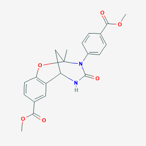 molecular formula C21H20N2O6 B2799861 methyl 10-[4-(methoxycarbonyl)phenyl]-9-methyl-11-oxo-8-oxa-10,12-diazatricyclo[7.3.1.0^{2,7}]trideca-2,4,6-triene-4-carboxylate CAS No. 899743-17-0