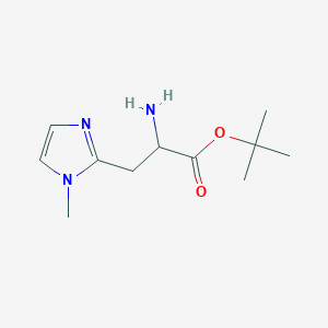 molecular formula C11H19N3O2 B2799874 Tert-butyl 2-amino-3-(1-methylimidazol-2-yl)propanoate CAS No. 2026192-92-5