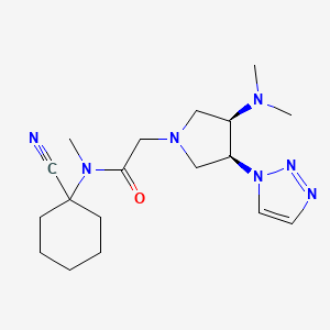 molecular formula C18H29N7O B2799944 N-(1-Cyanocyclohexyl)-2-[(3R,4S)-3-(dimethylamino)-4-(triazol-1-yl)pyrrolidin-1-yl]-N-methylacetamide CAS No. 2223120-94-1