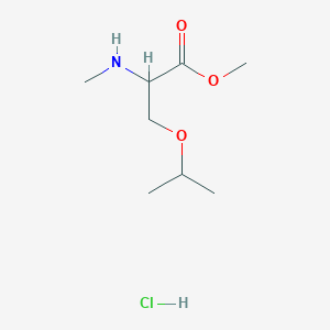 molecular formula C8H18ClNO3 B2799985 Methyl 2-(methylamino)-3-(propan-2-yloxy)propanoate hydrochloride CAS No. 1485727-79-4