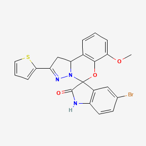5'-Bromo-7-methoxy-2-(thiophen-2-yl)-1,10b-dihydrospiro[benzo[e]pyrazolo[1,5-c][1,3]oxazine-5,3'-indolin]-2'-one
