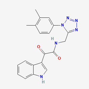 molecular formula C20H18N6O2 B2800008 N-{[1-(3,4-dimethylphenyl)-1H-1,2,3,4-tetrazol-5-yl]methyl}-2-(1H-indol-3-yl)-2-oxoacetamide CAS No. 897622-68-3