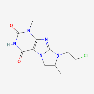 molecular formula C11H12ClN5O2 B2800010 8-(2-chloroethyl)-1,7-dimethyl-1H-imidazo[2,1-f]purine-2,4(3H,8H)-dione CAS No. 923368-06-3