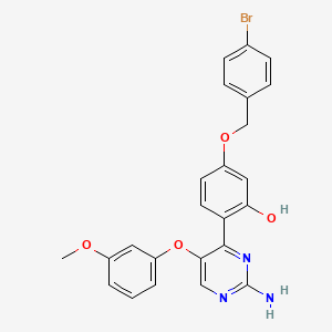 2-(2-Amino-5-(3-methoxyphenoxy)pyrimidin-4-yl)-5-((4-bromobenzyl)oxy)phenol