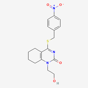 1-(2-hydroxyethyl)-4-((4-nitrobenzyl)thio)-5,6,7,8-tetrahydroquinazolin-2(1H)-one