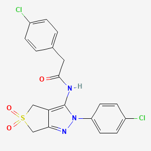 2-(4-chlorophenyl)-N-(2-(4-chlorophenyl)-5,5-dioxido-4,6-dihydro-2H-thieno[3,4-c]pyrazol-3-yl)acetamide
