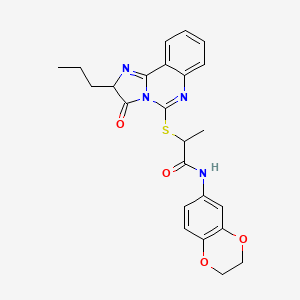 N-(2,3-dihydro-1,4-benzodioxin-6-yl)-2-[(3-oxo-2-propyl-2,3-dihydroimidazo[1,2-c]quinazolin-5-yl)thio]propanamide