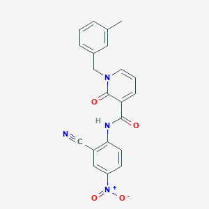 molecular formula C21H16N4O4 B2800032 N-(2-cyano-4-nitrophenyl)-1-(3-methylbenzyl)-2-oxo-1,2-dihydropyridine-3-carboxamide CAS No. 946248-11-9