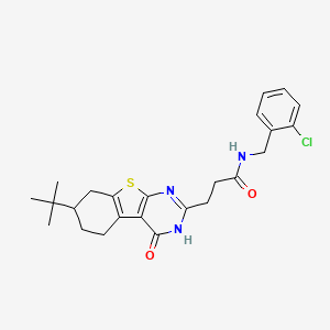 3-(7-tert-butyl-4-oxo-3,4,5,6,7,8-hexahydro[1]benzothieno[2,3-d]pyrimidin-2-yl)-N-(2-chlorobenzyl)propanamide