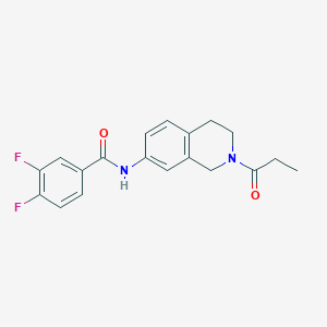 3,4-difluoro-N-(2-propionyl-1,2,3,4-tetrahydroisoquinolin-7-yl)benzamide