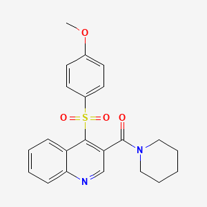 4-[(4-Methoxyphenyl)sulfonyl]-3-(piperidin-1-ylcarbonyl)quinoline