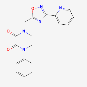1-phenyl-4-((3-(pyridin-2-yl)-1,2,4-oxadiazol-5-yl)methyl)pyrazine-2,3(1H,4H)-dione