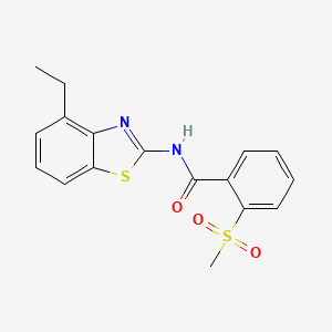 molecular formula C17H16N2O3S2 B2800043 N-(4-ethyl-1,3-benzothiazol-2-yl)-2-methanesulfonylbenzamide CAS No. 896279-09-7