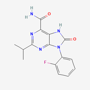 9-(2-fluorophenyl)-8-oxo-2-propan-2-yl-7H-purine-6-carboxamide