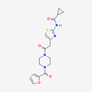 N-(4-(2-(4-(furan-2-carbonyl)piperazin-1-yl)-2-oxoethyl)thiazol-2-yl)cyclopropanecarboxamide