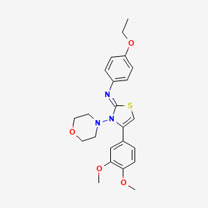 molecular formula C23H27N3O4S B2800059 (Z)-N-(4-(3,4-dimethoxyphenyl)-3-morpholinothiazol-2(3H)-ylidene)-4-ethoxyaniline CAS No. 886906-90-7