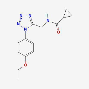 molecular formula C14H17N5O2 B2800060 N-((1-(4-ethoxyphenyl)-1H-tetrazol-5-yl)methyl)cyclopropanecarboxamide CAS No. 1005303-06-9