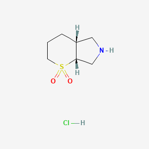 molecular formula C7H14ClNO2S B2800073 Rel-(4aR,7aR)-octahydrothiopyrano[2,3-c]pyrrole 1,1-dioxide hydrochloride CAS No. 2137857-68-0