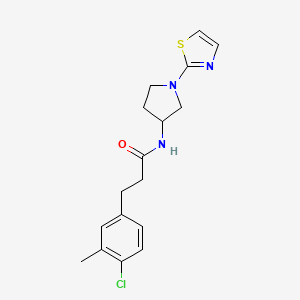 molecular formula C17H20ClN3OS B2800079 3-(4-Chloro-3-methylphenyl)-N-[1-(1,3-thiazol-2-yl)pyrrolidin-3-yl]propanamide CAS No. 1798031-91-0