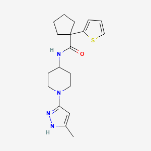 molecular formula C19H26N4OS B2800098 N-(1-(5-甲基-1H-嘧啶-3-基)哌嗪-4-基)-1-(噻吩-2-基)环戊烷羧酰胺 CAS No. 2034203-93-3