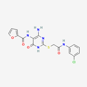 N-(4-amino-2-((2-((3-chlorophenyl)amino)-2-oxoethyl)thio)-6-oxo-1,6-dihydropyrimidin-5-yl)furan-2-carboxamide