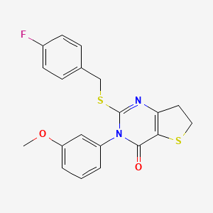 2-[(4-Fluorophenyl)methylsulfanyl]-3-(3-methoxyphenyl)-6,7-dihydrothieno[3,2-d]pyrimidin-4-one