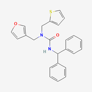 molecular formula C24H22N2O2S B2800112 3-Benzhydryl-1-(furan-3-ylmethyl)-1-(thiophen-2-ylmethyl)urea CAS No. 1421514-99-9