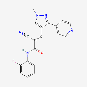 2-cyano-N-(2-fluorophenyl)-3-[1-methyl-3-(pyridin-4-yl)-1H-pyrazol-4-yl]prop-2-enamide