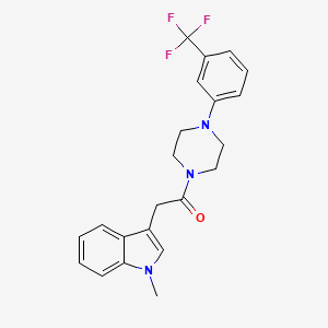 molecular formula C22H22F3N3O B2800114 2-(1-methyl-1H-indol-3-yl)-1-(4-(3-(trifluoromethyl)phenyl)piperazin-1-yl)ethanone CAS No. 901222-41-1