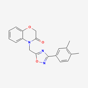 molecular formula C19H17N3O3 B2800119 4-((3-(3,4-二甲基苯基)-1,2,4-噁二唑-5-基)甲基)-2H-苯并[b][1,4]噁唑-3(4H)-酮 CAS No. 1105250-81-4