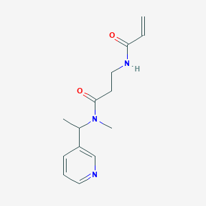 molecular formula C14H19N3O2 B2800124 N-Methyl-3-(prop-2-enoylamino)-N-(1-pyridin-3-ylethyl)propanamide CAS No. 2199812-66-1
