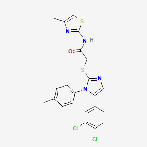 2-((5-(3,4-dichlorophenyl)-1-(p-tolyl)-1H-imidazol-2-yl)thio)-N-(4-methylthiazol-2-yl)acetamide