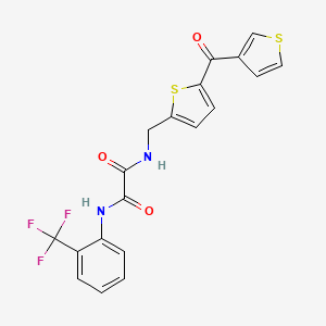 N1-((5-(thiophene-3-carbonyl)thiophen-2-yl)methyl)-N2-(2-(trifluoromethyl)phenyl)oxalamide