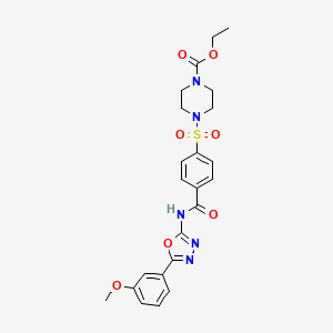 molecular formula C23H25N5O7S B2800164 ethyl 4-(4-{[5-(3-methoxyphenyl)-1,3,4-oxadiazol-2-yl]carbamoyl}benzenesulfonyl)piperazine-1-carboxylate CAS No. 533869-99-7