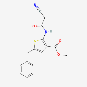 molecular formula C16H14N2O3S B2800187 Methyl 5-benzyl-2-[(cyanoacetyl)amino]thiophene-3-carboxylate CAS No. 515872-97-6