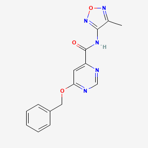 molecular formula C15H13N5O3 B2800190 6-(benzyloxy)-N-(4-methyl-1,2,5-oxadiazol-3-yl)pyrimidine-4-carboxamide CAS No. 2034433-67-3