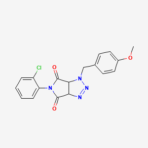 molecular formula C18H15ClN4O3 B2800193 5-(2-chlorophenyl)-1-(4-methoxybenzyl)-3a,6a-dihydropyrrolo[3,4-d][1,2,3]triazole-4,6(1H,5H)-dione CAS No. 1009340-26-4