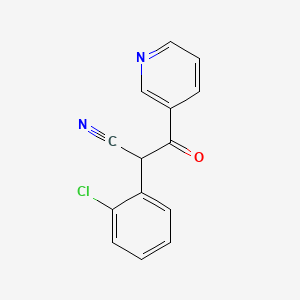 molecular formula C14H9ClN2O B2800198 2-(2-Chlorophenyl)-3-oxo-3-(pyridin-3-yl)propanenitrile CAS No. 1291439-19-4