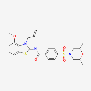 molecular formula C25H29N3O5S2 B2800199 (Z)-N-(3-allyl-4-ethoxybenzo[d]thiazol-2(3H)-ylidene)-4-((2,6-dimethylmorpholino)sulfonyl)benzamide CAS No. 1321818-36-3