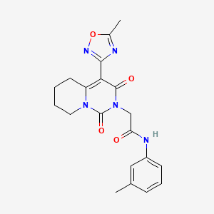 molecular formula C20H21N5O4 B2800201 2-[4-(5-methyl-1,2,4-oxadiazol-3-yl)-1,3-dioxo-5,6,7,8-tetrahydro-1H-pyrido[1,2-c]pyrimidin-2(3H)-yl]-N-(3-methylphenyl)acetamide CAS No. 1775553-93-9