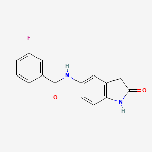 molecular formula C15H11FN2O2 B2800202 3-fluoro-N-(2-oxoindolin-5-yl)benzamide CAS No. 921545-21-3