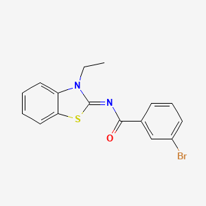 (E)-3-bromo-N-(3-ethylbenzo[d]thiazol-2(3H)-ylidene)benzamide