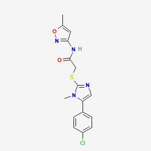2-((5-(4-chlorophenyl)-1-methyl-1H-imidazol-2-yl)thio)-N-(5-methylisoxazol-3-yl)acetamide