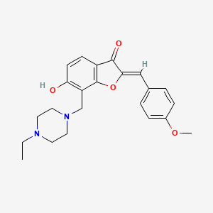 B2800213 (Z)-7-((4-ethylpiperazin-1-yl)methyl)-6-hydroxy-2-(4-methoxybenzylidene)benzofuran-3(2H)-one CAS No. 869078-70-6