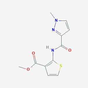 molecular formula C11H11N3O3S B2800215 methyl 2-(1-methyl-1H-pyrazole-3-amido)thiophene-3-carboxylate CAS No. 1171232-29-3